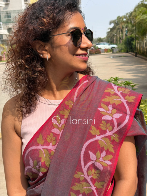 Handwoven Mul Cotton Saree