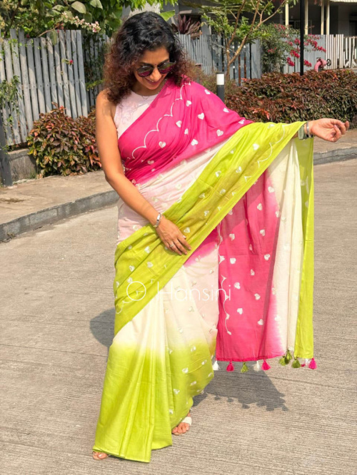 Embroidered Cotton Saree